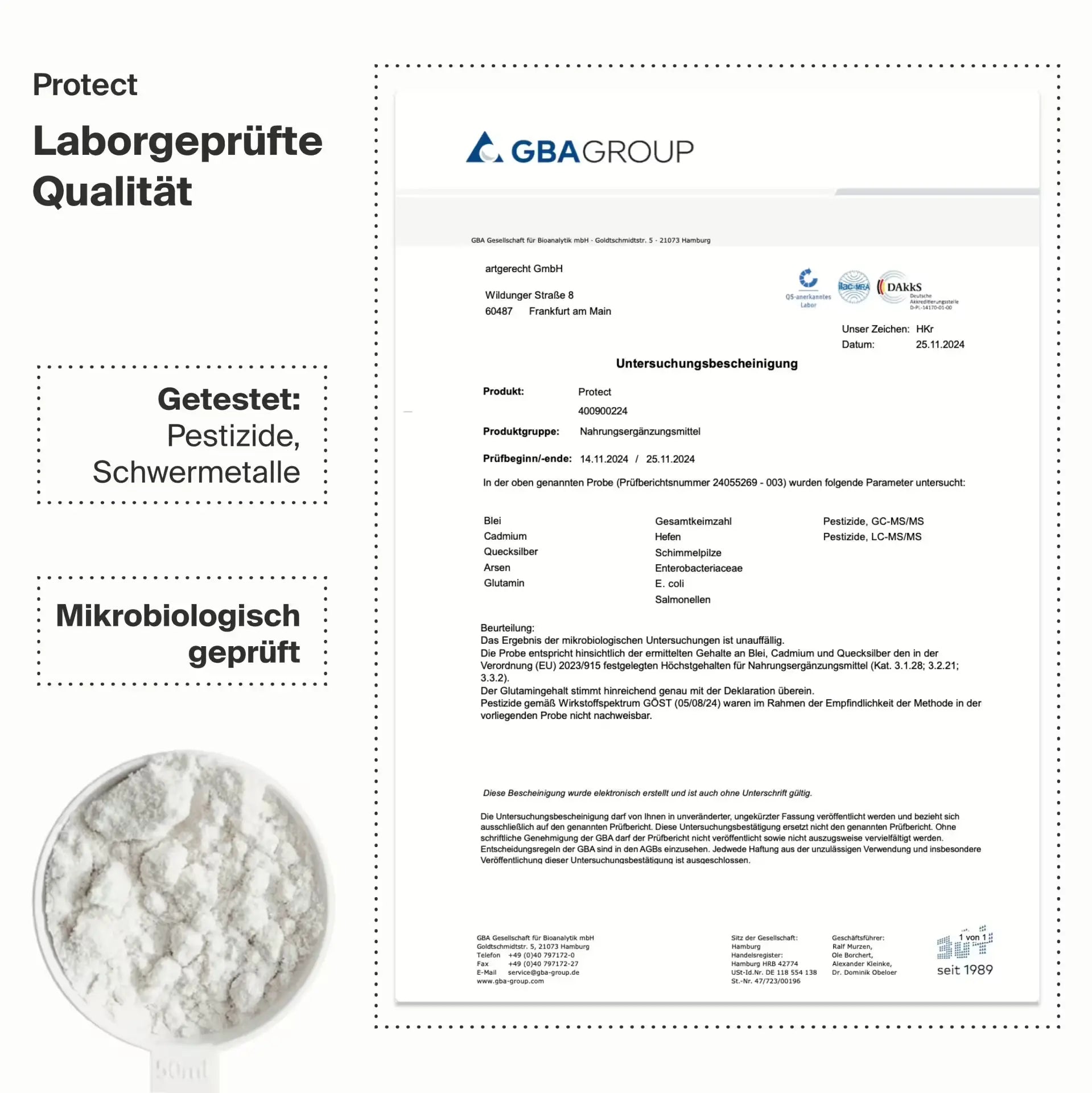 artgerecht L-Glutamin + Baobab Pulver Detailansicht 5 - artgerecht von allseven.