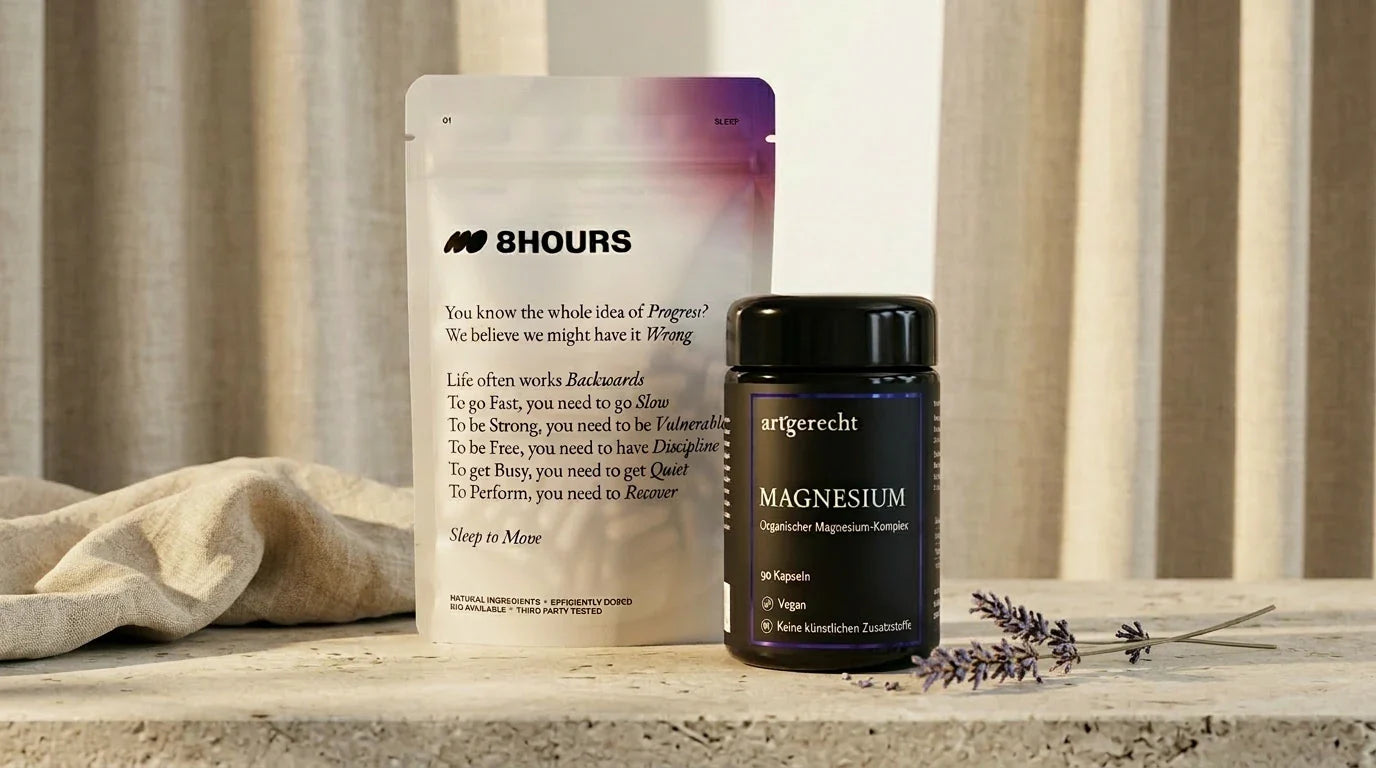 Schlafroutine – Basis | 8hours Sleep + artgerecht Magnesium | allseven von allseven – Hochwertige Bundles.